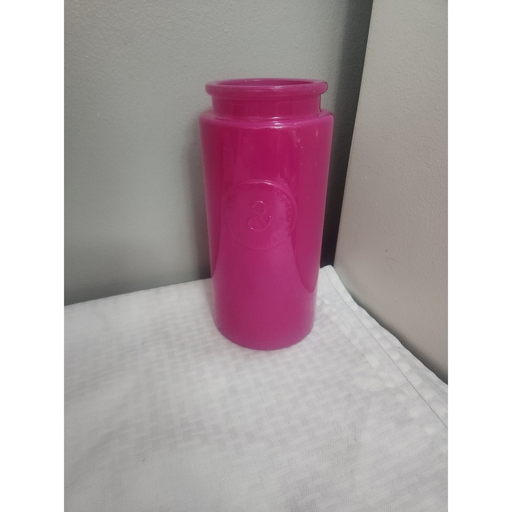 Old & New Originals Pink Magenta Glass Cylinder Vase Glossy Decorative Accent